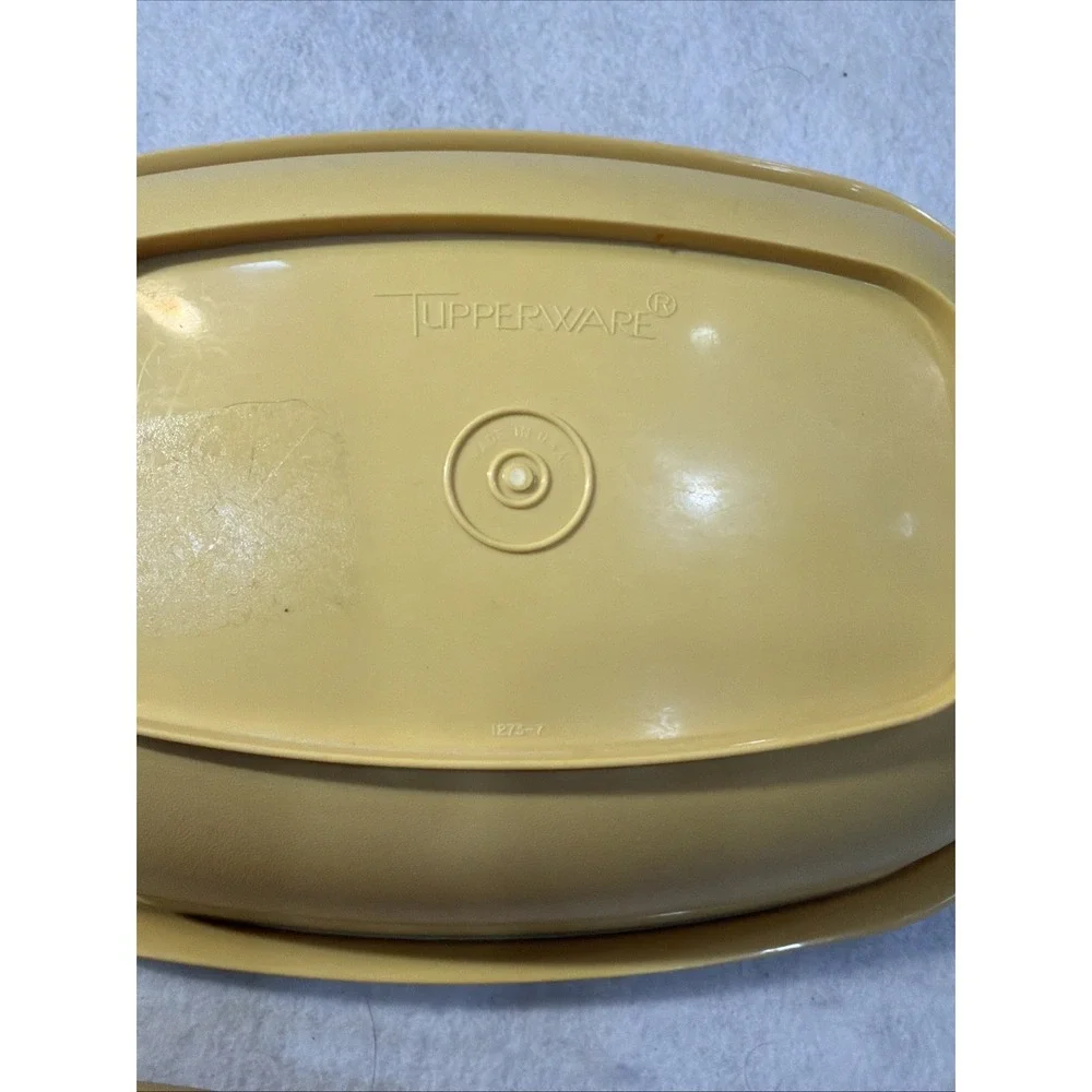 Vintage Tupperware Harvest Gold Microwave Vegetable Steamer 1273 2